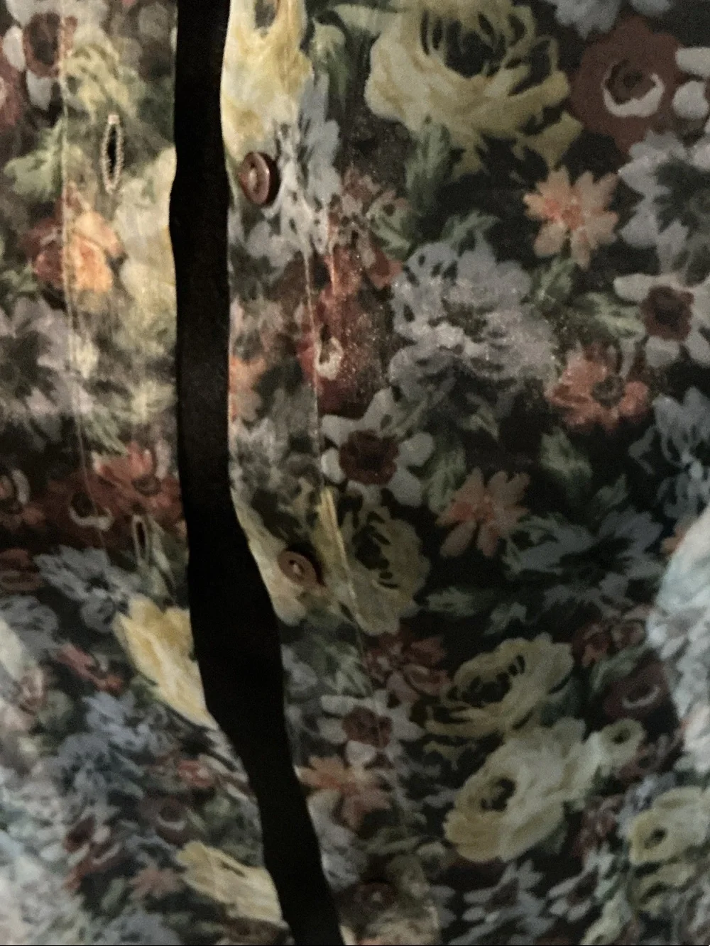 Zara sheer floral button up top with collar and long sleeves s - Picture 3 of 9